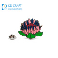 China manufacturers custom metal soft enamel elegant flower with hand shaped lapel pin for decoration